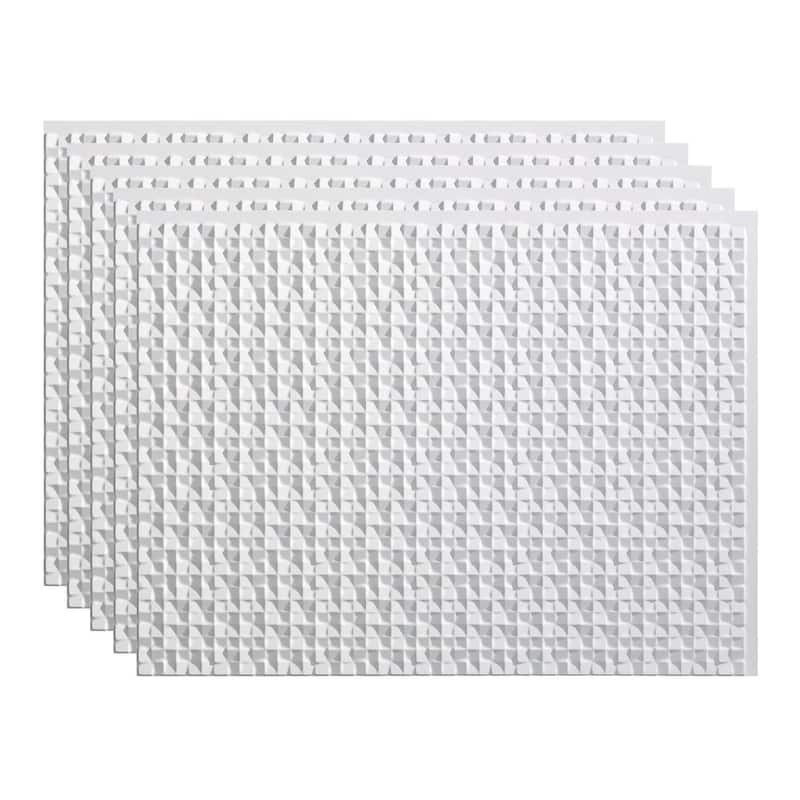 FASÄDE Terrain Decorative Vinyl Backsplash Panel - 5 Pack - Matte White