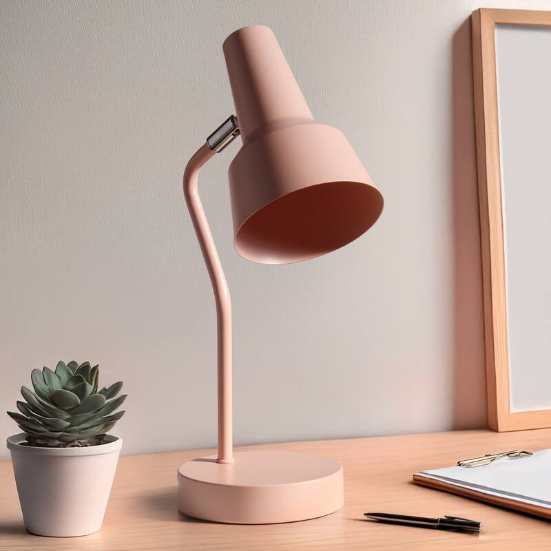 Gooseneck Desk Lamp with Cone Shade - 15.25" - Blush Pink