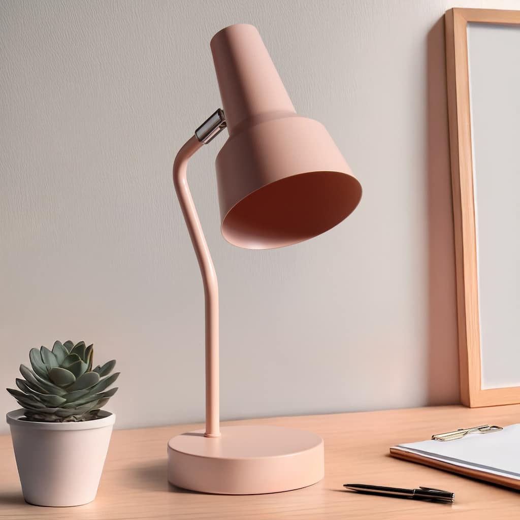 Gooseneck Desk Lamp with Cone Shade - 15.25" - Blush Pink