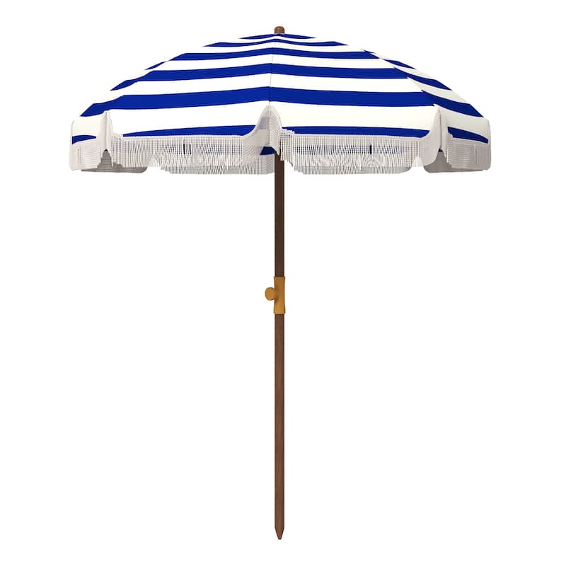 Portable Beach Umbrella with UV40+ Protection, Vented Canopy, and Carry Bag - Blue