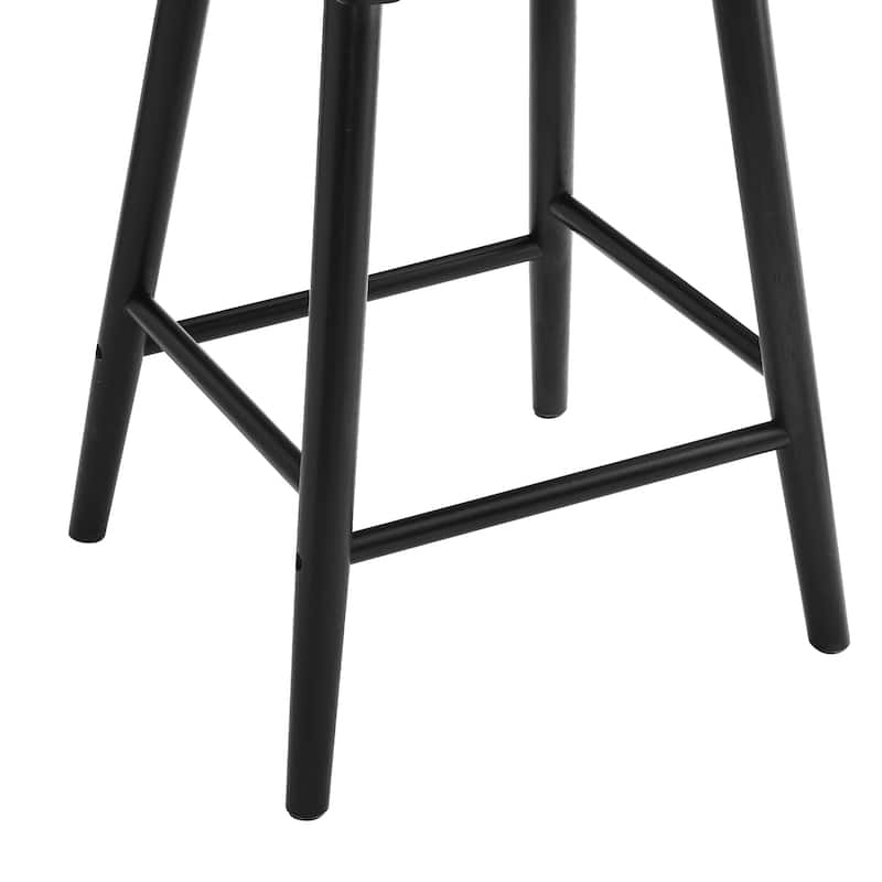 Set of 3 Counter Height Stool 24.in Bar Stools with Solid Wood Frame and Spindle Back for Kitchen Island