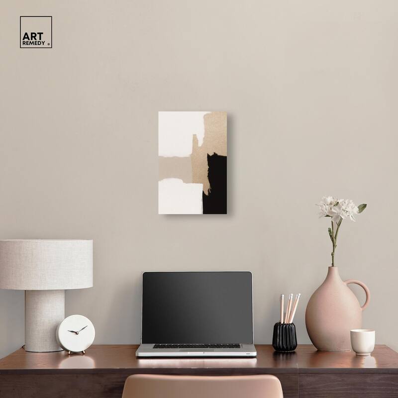 Beige and Black III Canvas by Art Remedy, Gallery Wrapped