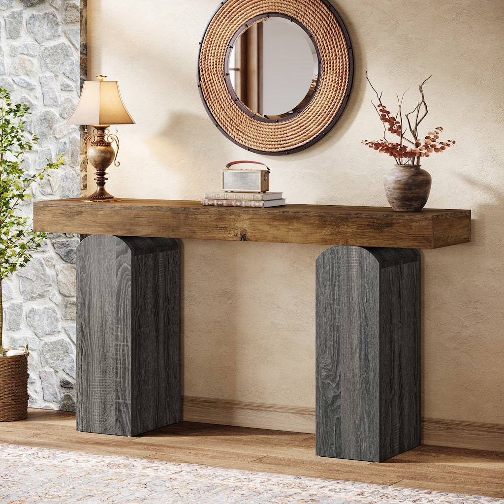 63 Inch Entryway Table, Farmhouse Console Table for Entrance, Hallway