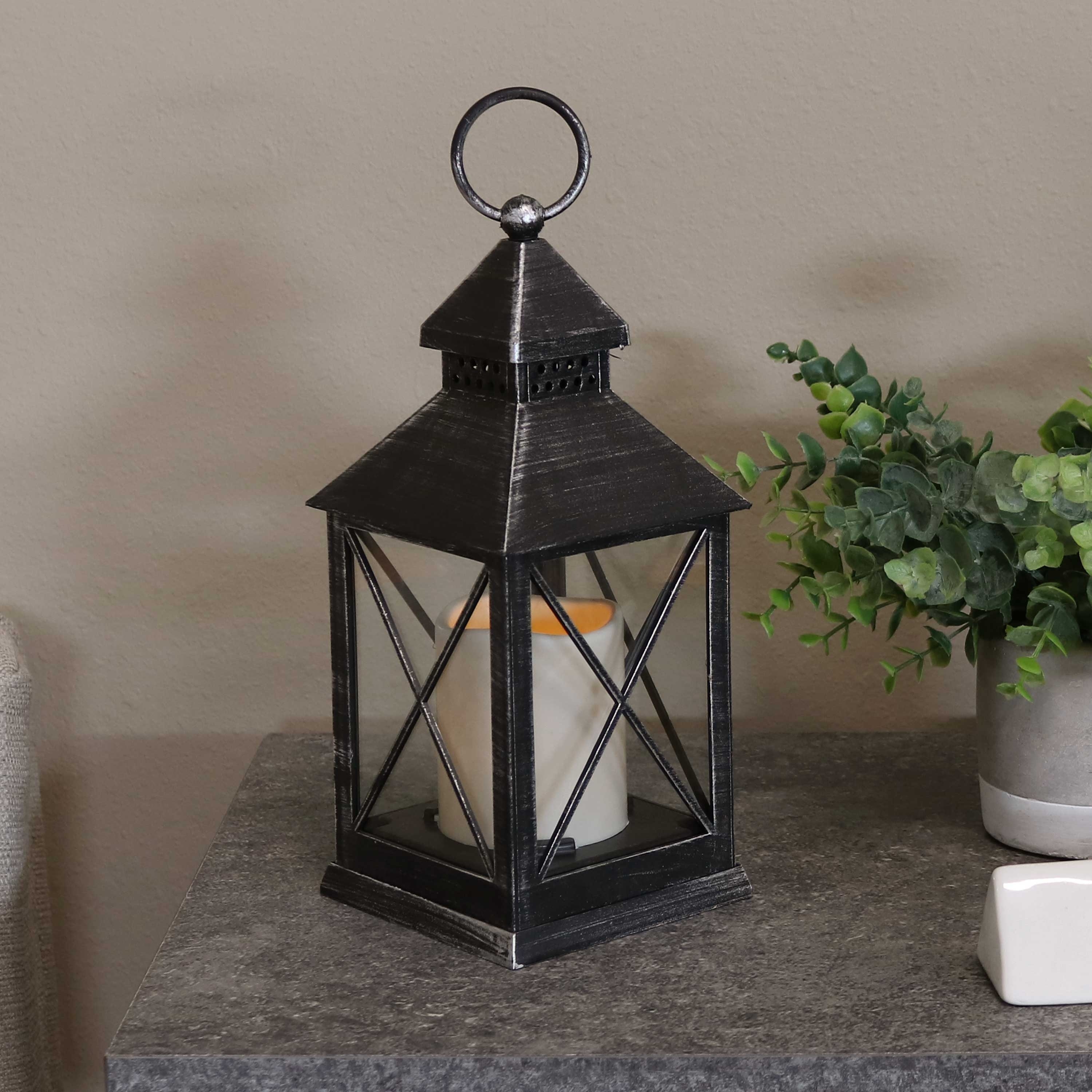 Sunjoy 20 in. Candle Lantern with LED Battery Powered, Waterproof