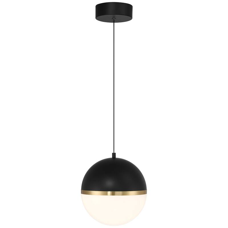 Access Lighting Unity LED Pendant - Black with Antique Brushed Brass