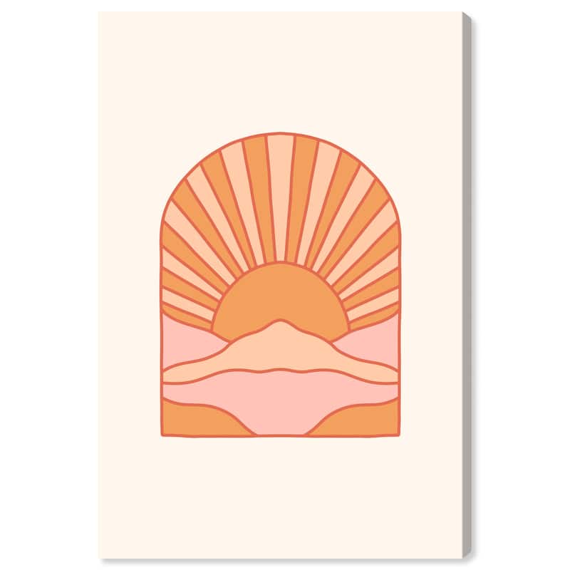Wynwood Studio Canvas Nautical and Coastal Retropop Sunset Orange and Pastel Orange Modern & Contemporary Wall Art Canvas Print