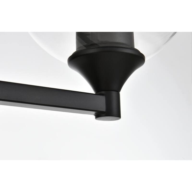 Felz 1 Light Black and Clear Bath Sconce