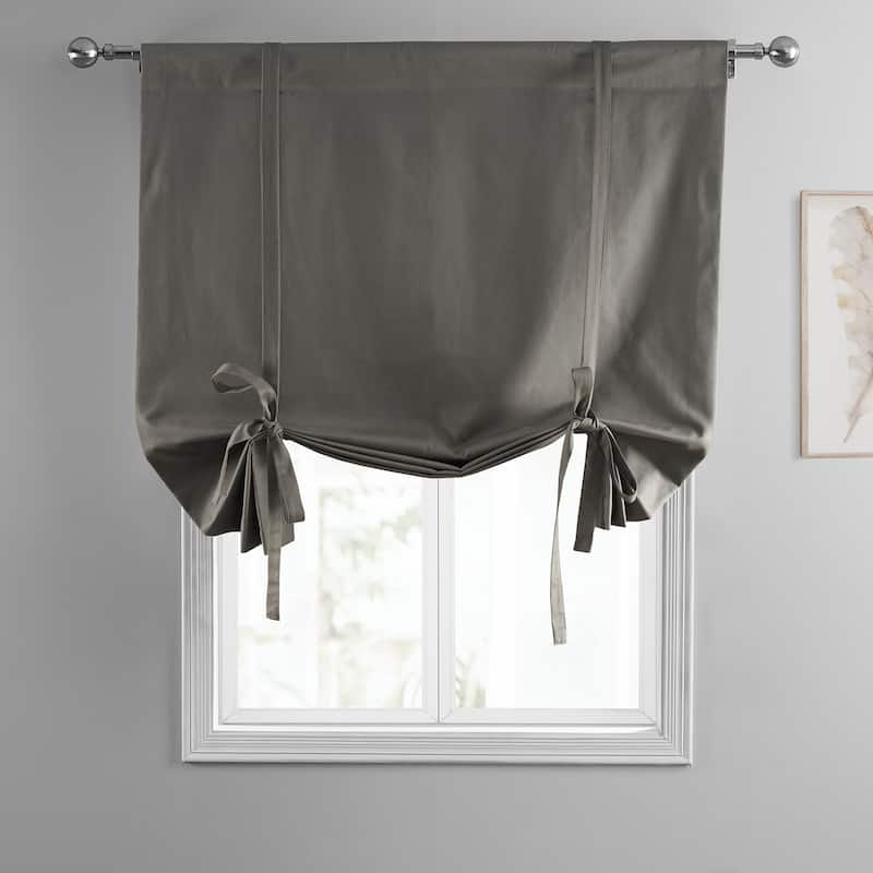Exclusive Fabrics Solid Cotton Tie-Up Window Shade - 46 X 63