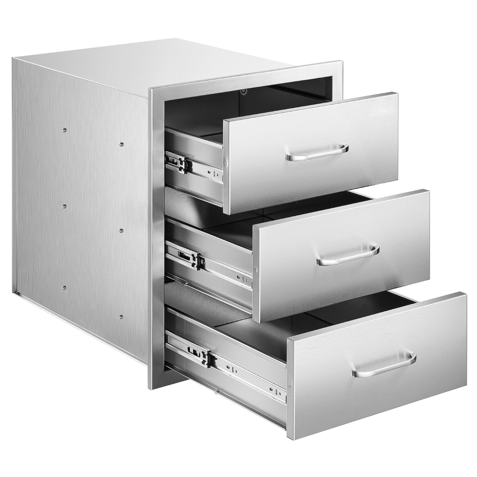 UIMOSO Outdoor Kitchen Drawers 18.11" W x 23.23" D x 23.23" H, Triple-Access Stainless Steel Modular Drawer Cabinet