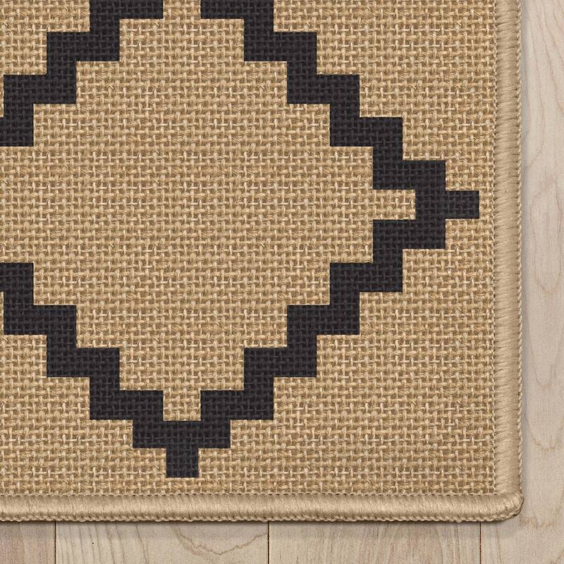 Well Woven Jute Akita Moroccan Lattice Flat-Weave Area Rug