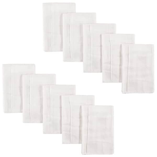 slide 2 of 2, Luvable Friends Baby Unisex Prefold Birdseye Cloth Diapers, White, Prefold 14X20 - White White