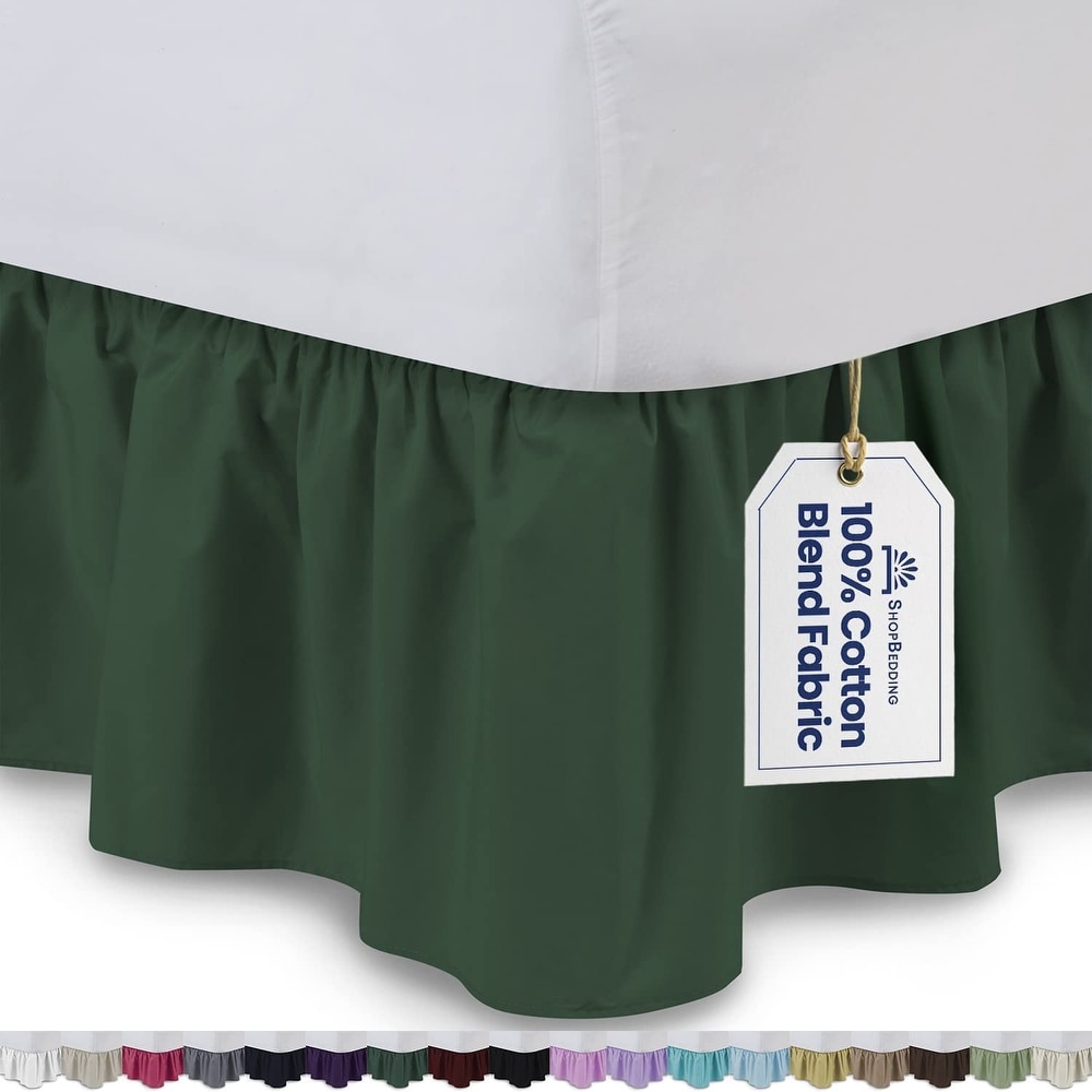 Olive green skirts dust ruffles hotsell