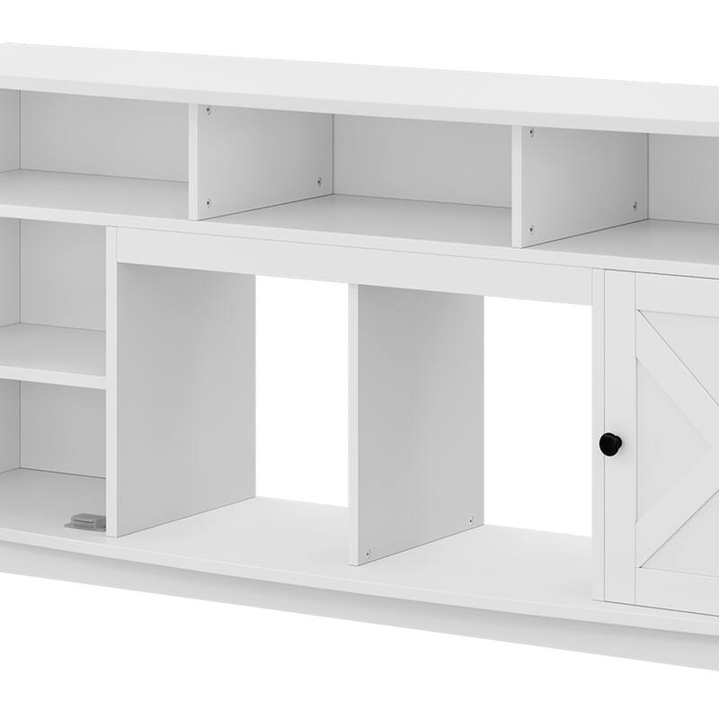 Moasis 70" Farmhouse TV Stand with Lights - 70"L x 13.3"W x 26.7"H