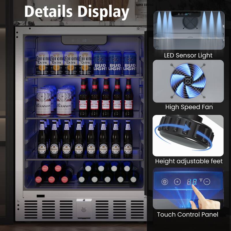 Outdoor & Indoor 5 Cu. Ft. Stainless Steel Refrigerator