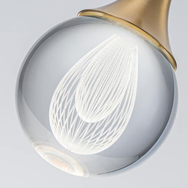 Starsky 1-Light LED 4500K Teardrop Crystal Small Pendant - Gold
