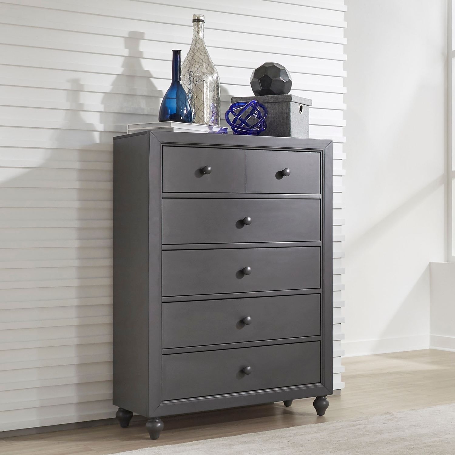 Liberty Furniture Cottage View Bedroom 5 Drawer Chest Dark Gray
