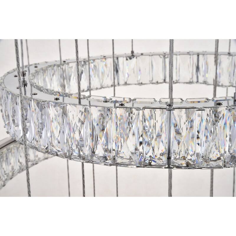 Madelyn 7-Light LED Chandelier Clear Royal Cut Crystal - 34"W X 38.3"H