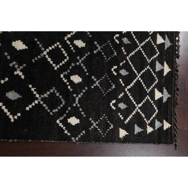 Vegetable Dye Modern Moroccan Berber Oriental Area Rug Wool Handmade - 4'6" x 6'11"