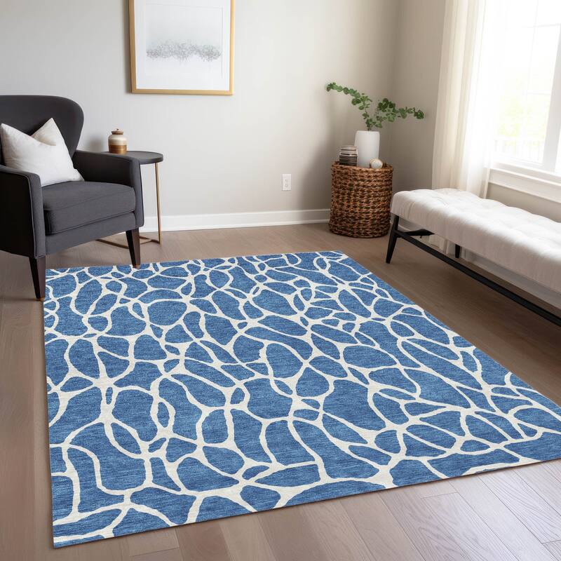 Machine Washable Indoor/ Outdoor Modern Chantille Rug