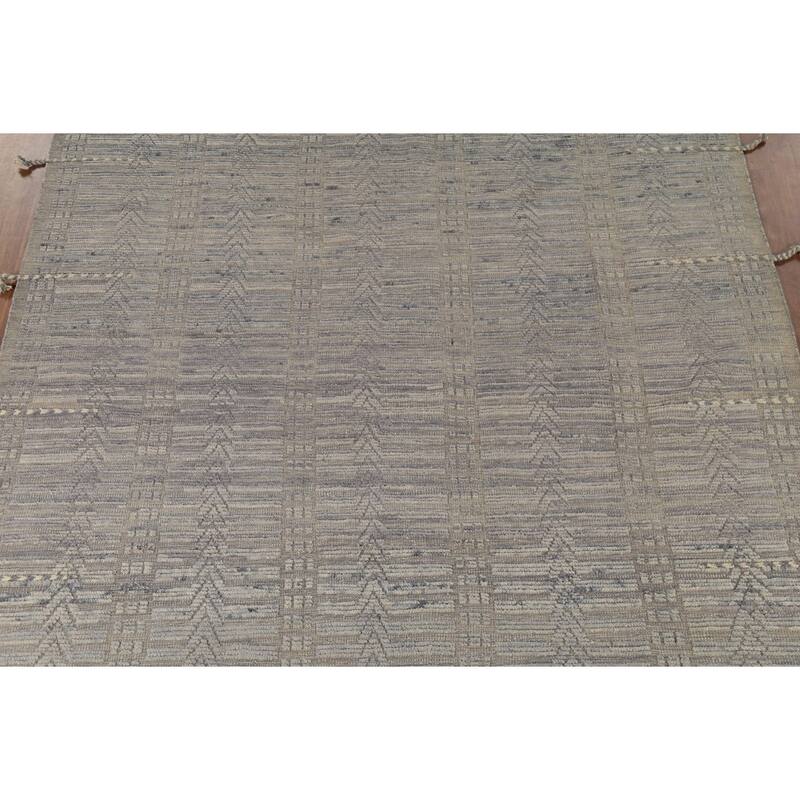 Grey Modern / Moroccan Area Rug Handmade Wool Carpet - 8'8"x 12'5"
