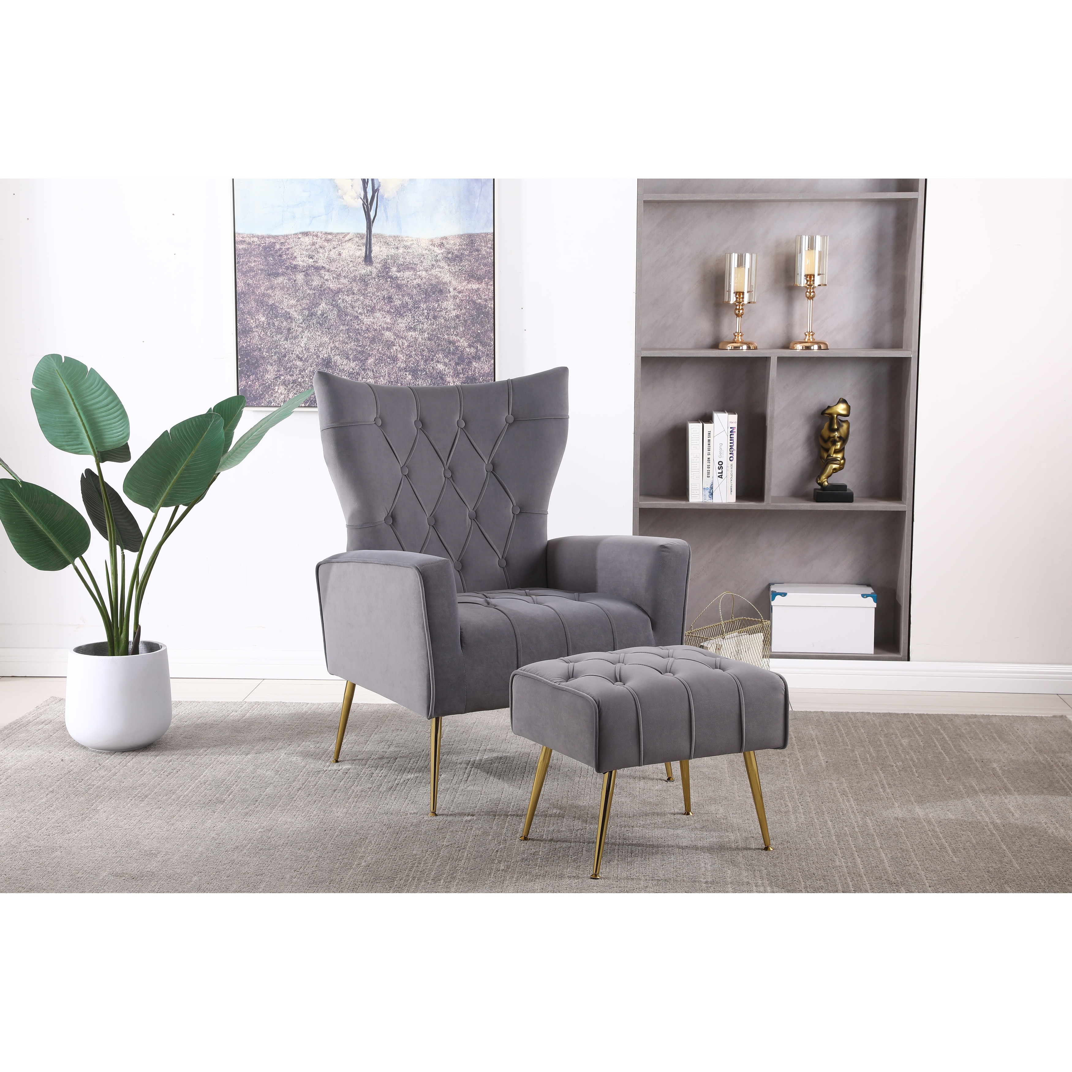 Tufted discount velvet armchair