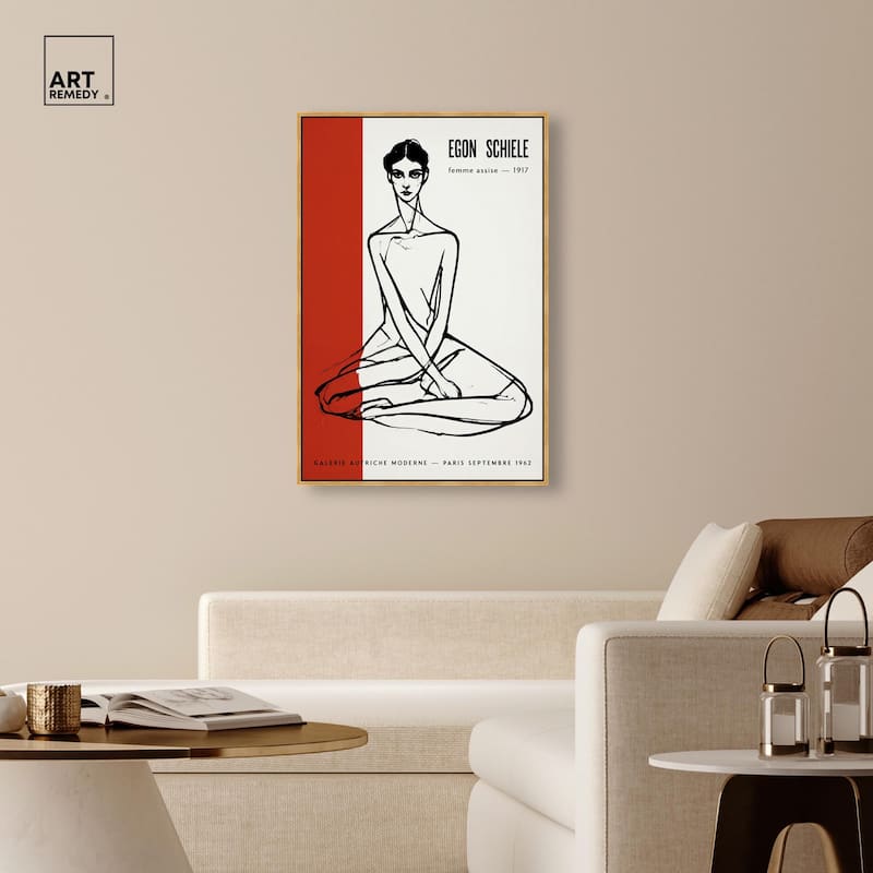 Schiele's Red and White Canvas by Art Remedy