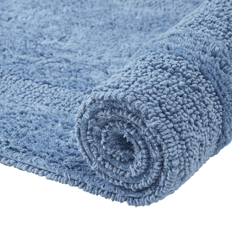 Better Trends Bath Rugs 100% Cotton Reversible Highly Water Absorbent Bathroom Rug for Shower, Sink, Bath Mats - Lux Collection