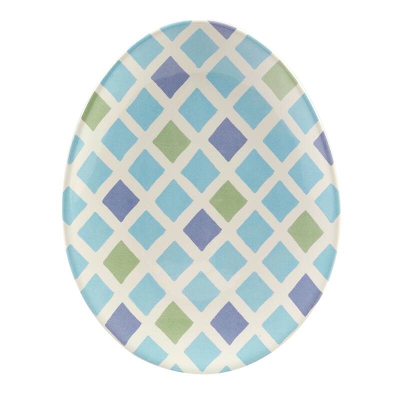 Certified International Easter Morning 10" Oval Egg Plates, Set of 4 - 10" x 8" x 1"