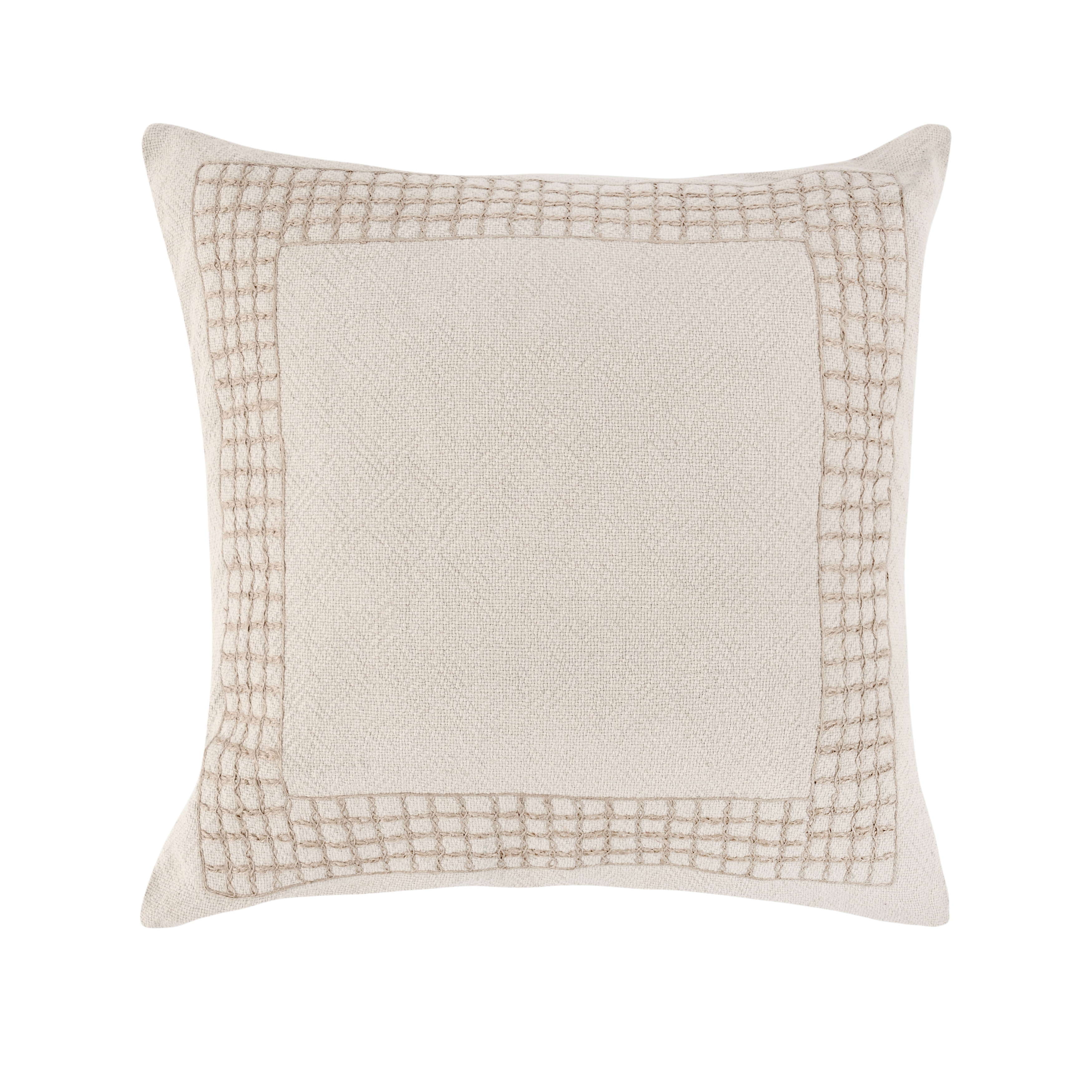 Villa by Classic Home Marina 26" Beige Linen Blend Throw Pillow