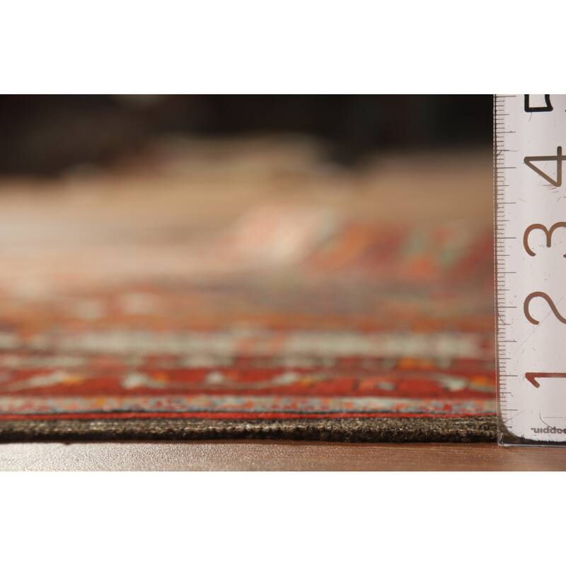 Hand Knotted Oriental 100% Wool Carpet Traditional Geometric Oranges & Rust Kazak Runner Rug - 8' 6'' X 3' 8''