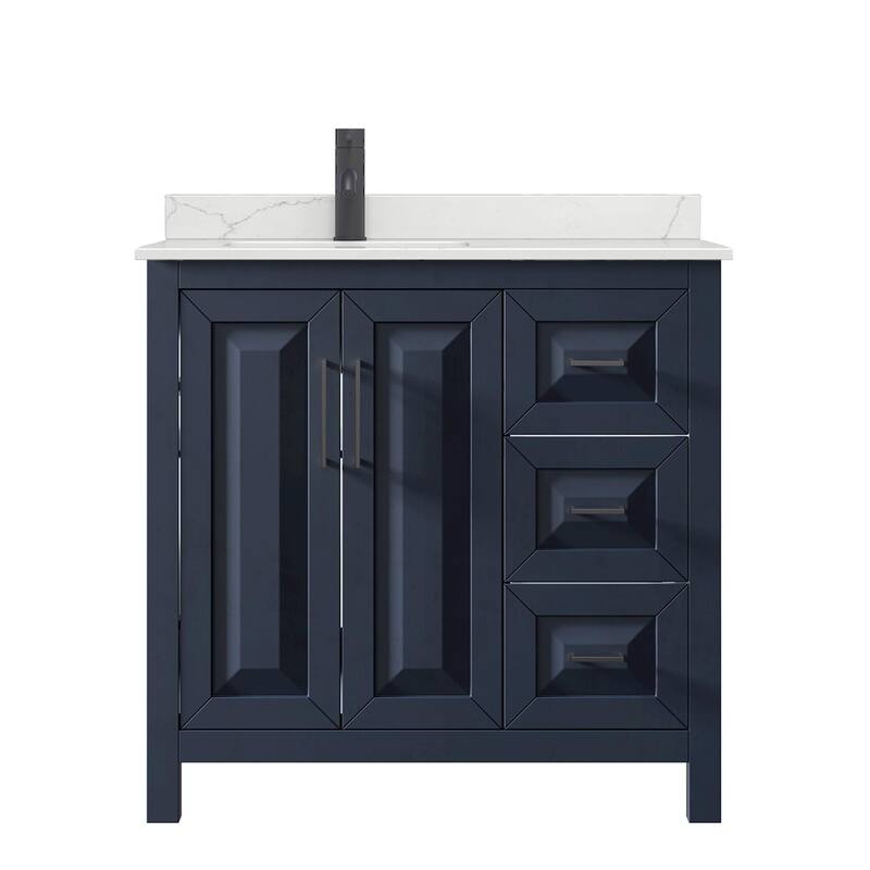 Daria 36-inch Single Vanity, Single Hole Quartz Top