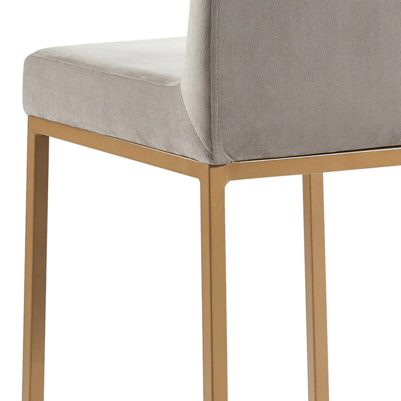 Contemporary Velvet and Metal 26" Counter Stool, Set of 4