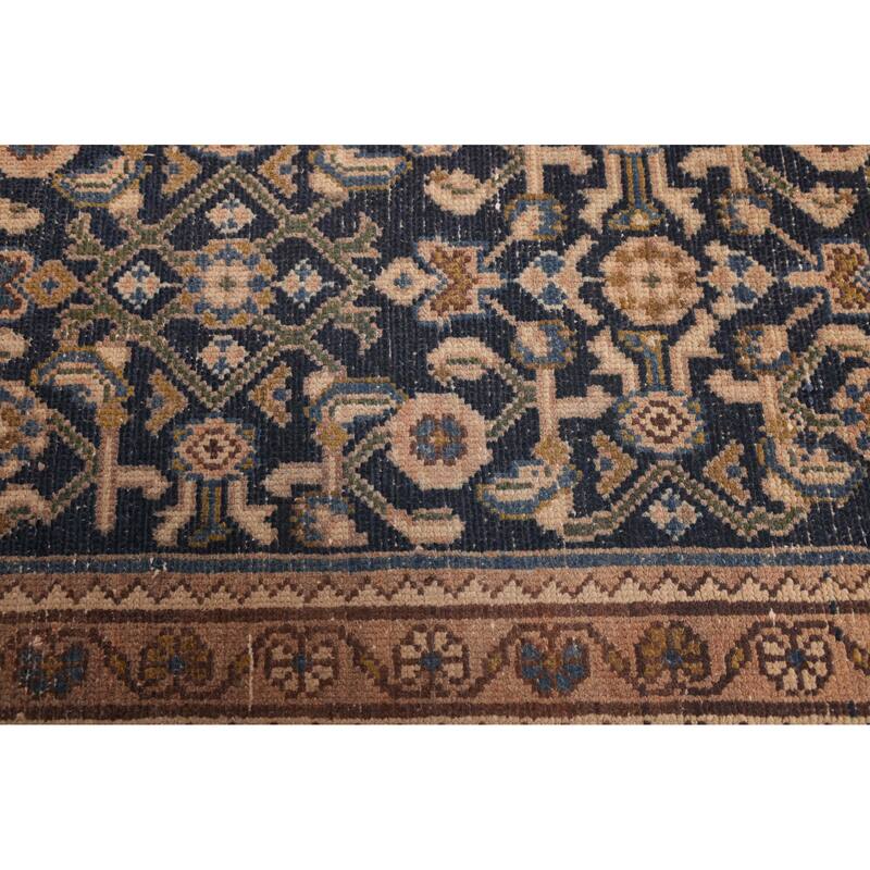 ECARPETGALLERY Hand-knotted Antalya Vintage Navy Wool Rug - 3'7 x 9'11