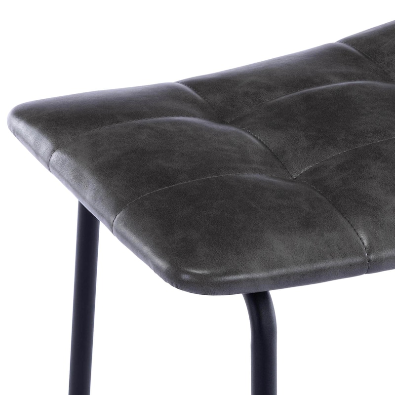 Saddle Tufted 24” Height Breathable Faux Leather Counter Stools