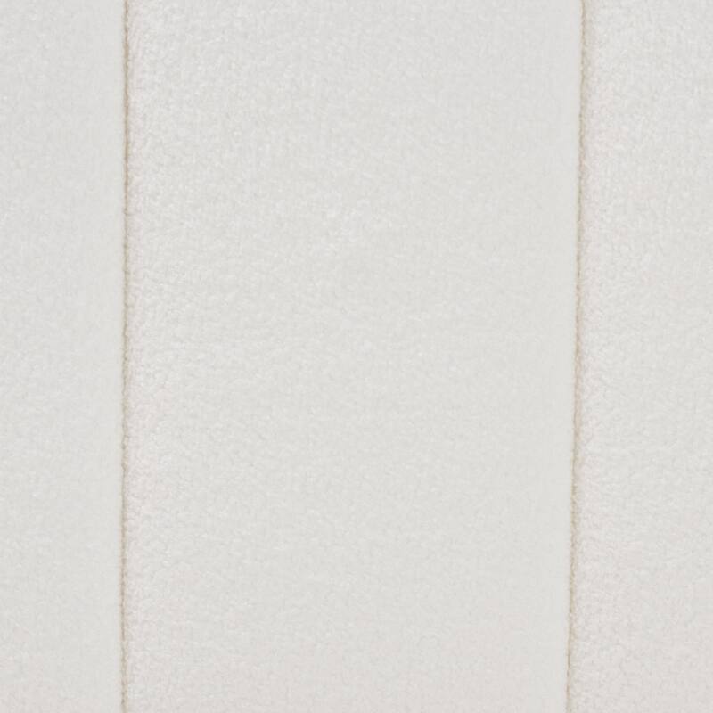 Palmer Cream Teddy-Bear Fabric Daybed with Rolling Trundle - Scalloped Edge Daybed with Plush Upholstery, Modern Sofa Bed