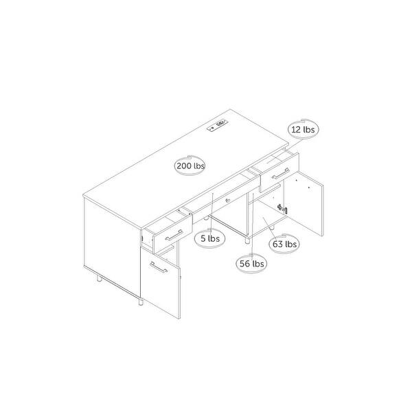 South Shore Zelia Computer Desk with Built In Power Bar On Sale Bed