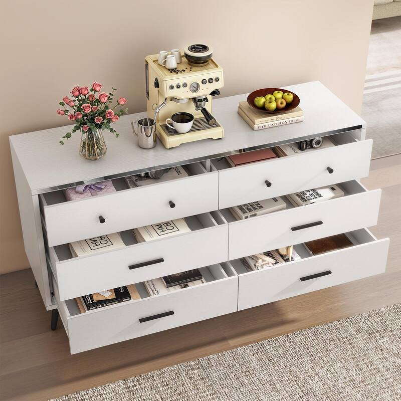 Moasis 47" W 6 Drawers Double Dresser for Bedroom, Chests of drawers