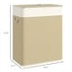 preview thumbnail 3 of 16, HOMCOM Double Laundry Basket with Lid, 26.4 Gallon Bamboo Laundry Hamper with Rope Handles, Clothes Hamper with Removable Liner