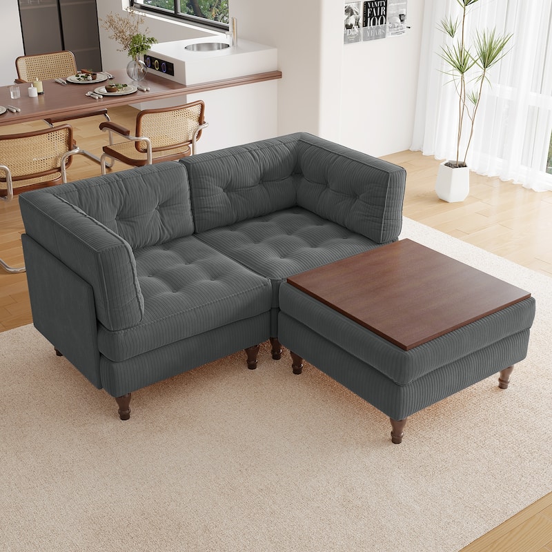 Madison Oversized Upholstered Corduroy Modular Sectional Sofa