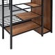 preview thumbnail 40 of 40, Metal Bunk Bed Frame with Lateral Storage Ladder & Wardrobe, Safety Guard Rails, Heavy-Duty Steel Frame Bunk Bed