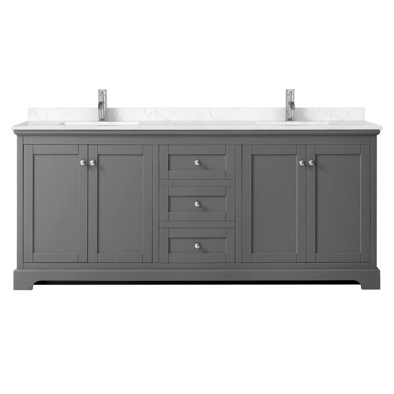 Wyndham Collection Avery 80" Free Standing Double Basin Vanity Set
