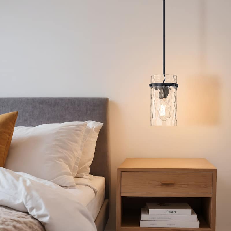 Starsky Modern Clear Hammered Glass Kitchen Island Pendant Light