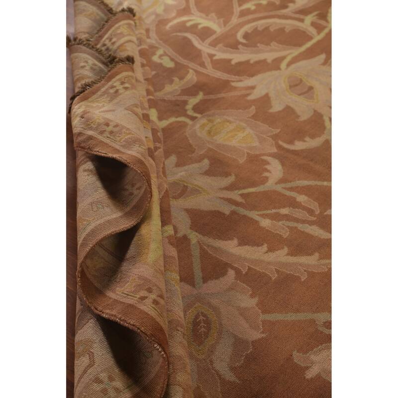 Traditional Floral Agra Indian Area Rug Handmade Wool Carpet - 9'3"x 12'4"