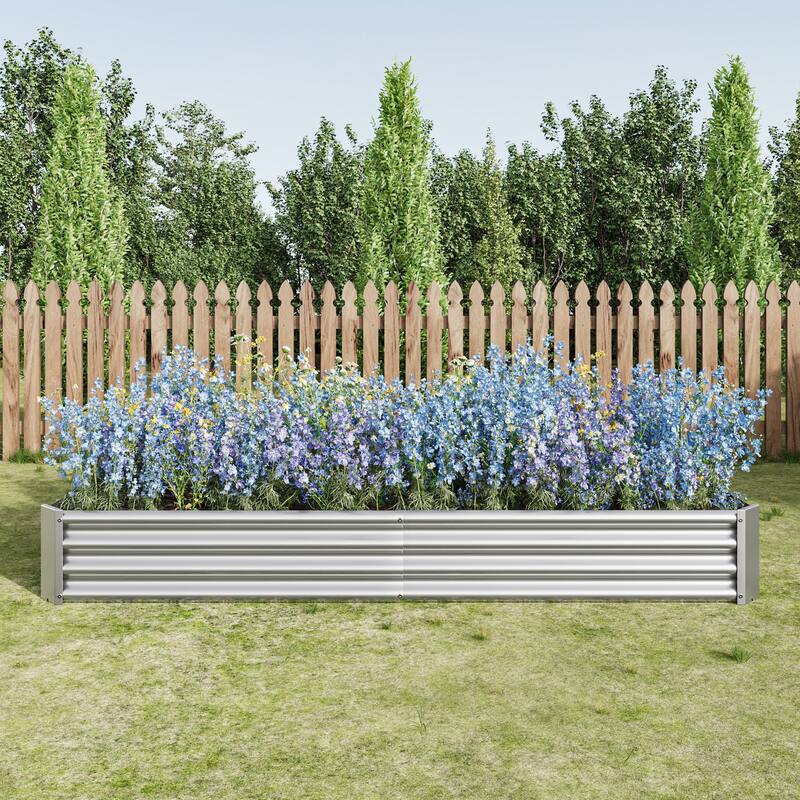 Metal Raised Garden Bed Kit - Silver