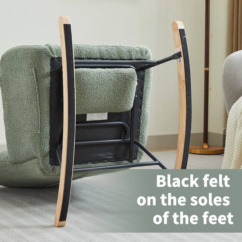 Modern Nursery Rocking Chair, Upholstered Glider Chair with High Backrest