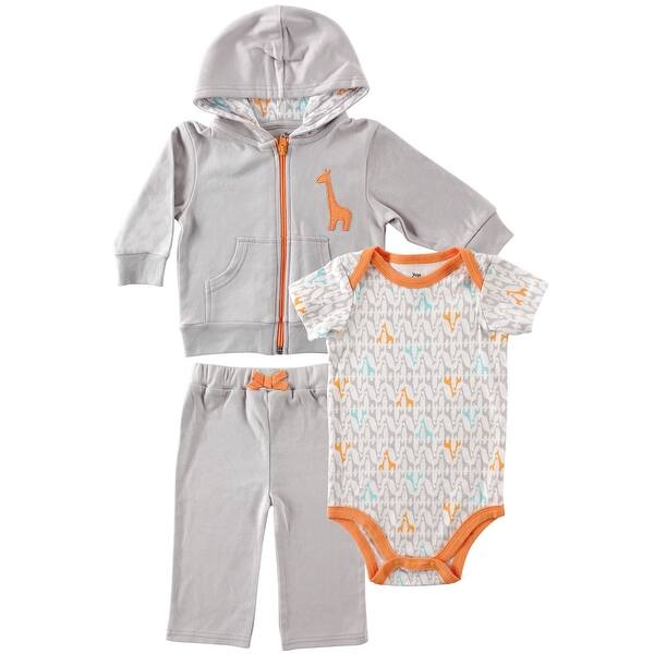 slide 2 of 2, Yoga Sprout Baby and Toddler Unisex Cotton Hoodie, Bodysuit or Tee Top, and Pant, Giraffe Baby 0-3 Months - Giraffe Baby