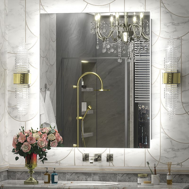Frameless LED Backlit Anti-Fog Bathroom Vanity Mirror - 36x32