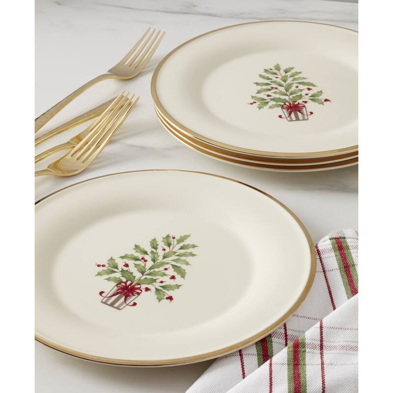 Lenox Holiday Tree Accent Plates, Set of 4