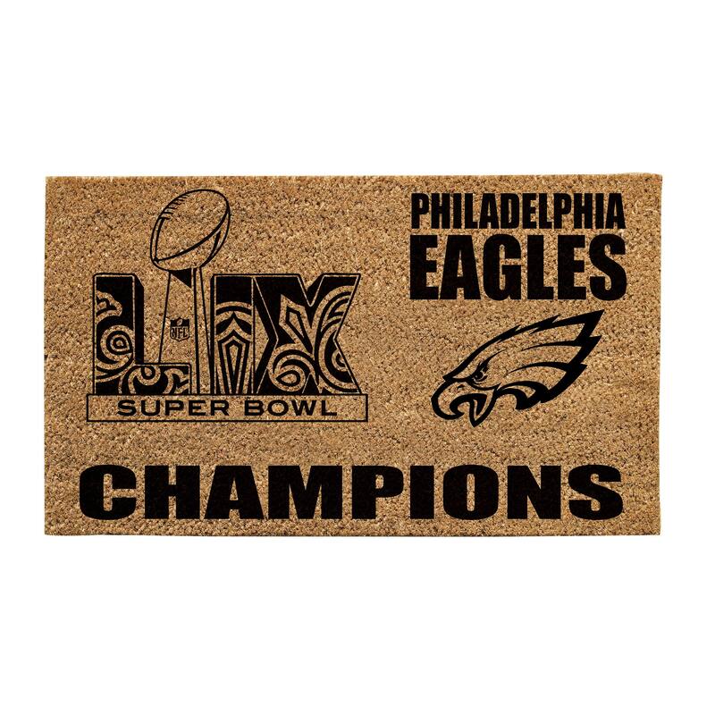 Philadelphia Eagles Monochrome Indoor/Outdoor Coir Door Mat - 28" x 16" Super Bowl