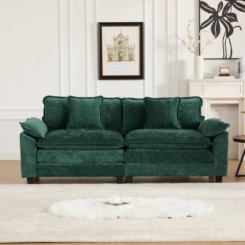 Modern Sectional Couch, for Living Room Bedroom and Apartment, Comfy Double Layer Upholstered Seat Cushion